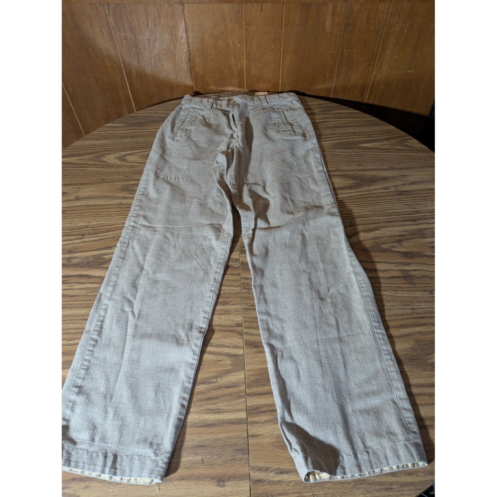 Christopher Banks Womens Tan Khaki Stretch Straight Leg Trousers Size 6 Casual